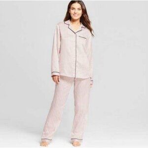 Size XL Gilligan & O'Malley Pink and Black Striped Pajama Set Pants and Top